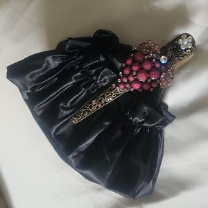 Hair Clip With Black Satin Hair Cap
